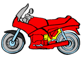 Disegno Motocicletta  pitturato su alessio