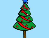 Disegno Albero di Natale II pitturato su chiara cerrato