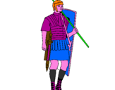 Disegno Soldato romano  pitturato su christian