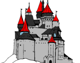Disegno Castello medievale  pitturato su giuseppe