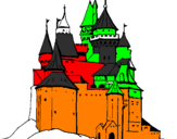 Disegno Castello medievale  pitturato su andreadsqese