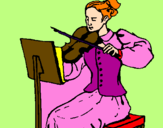 Disegno Dama violinista  pitturato su alessandra