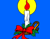 Disegno Candela di Natale pitturato su ANNAMARIA