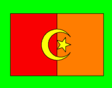 Disegno Algeria pitturato su bandiera africana