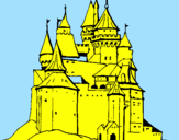 Disegno Castello medievale  pitturato su thomas