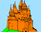 Disegno Castello medievale  pitturato su furio