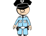 Disegno Agente di polizia pitturato su FILIPPO