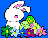 Disegno Coniglietto di Pasqua  pitturato su roxy