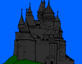 Disegno Castello medievale  pitturato su ANDREA DI BE