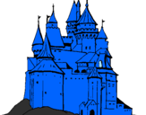 Disegno Castello medievale  pitturato su ale