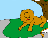 Disegno Il re leone pitturato su alessio