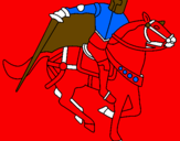 Disegno Cavaliere a cavallo IV pitturato su mirkooprrfxo