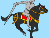 Disegno Cavaliere a cavallo IV pitturato su nicolò
