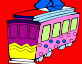 Disegno Tram  pitturato su NICOLE guicciardi
