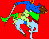 Disegno Cavaliere a cavallo IV pitturato su CESARE