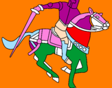 Disegno Cavaliere a cavallo IV pitturato su riccardo groppi