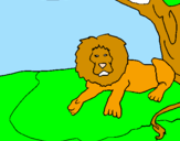 Disegno Il re leone pitturato su ferdi