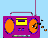 Disegno Radio cassette 2 pitturato su Vittoria