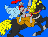 Disegno Cavaliere a cavallo pitturato su alessandro