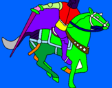 Disegno Cavaliere a cavallo IV pitturato su ale