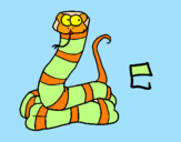 Disegno Serpente  pitturato su mikinave