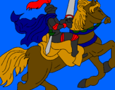 Disegno Cavaliere a cavallo pitturato su Herman