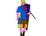 Disegno Soldato romano  pitturato su Nicolò