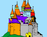 Disegno Castello medievale  pitturato su josè