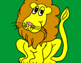 Disegno Leone pitturato su leo il leone