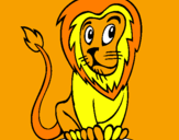 Disegno Leone pitturato su leo