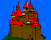 Disegno Castello medievale  pitturato su mattia