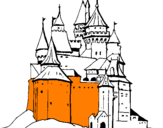 Disegno Castello medievale  pitturato su aNDREA  DI BENEDETTO