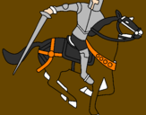 Disegno Cavaliere a cavallo IV pitturato su antonio