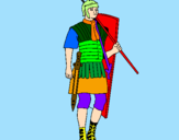 Disegno Soldato romano  pitturato su FILIPPO