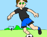Disegno Giocare a calcio pitturato su MATTHIAS