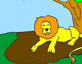 Disegno Il re leone pitturato su Pietro