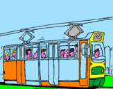 Disegno Tram con passeggeri  pitturato su ale