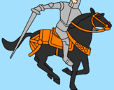 Disegno Cavaliere a cavallo IV pitturato su nicholas