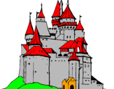 Disegno Castello medievale  pitturato su stefano