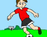 Disegno Giocare a calcio pitturato su simone