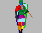 Disegno Soldato romano  pitturato su Angelica
