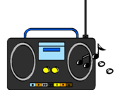 Disegno Radio cassette 2 pitturato su leonardo  e  kiki