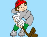 Disegno Bambino che gioca a hockey  pitturato su erika  a