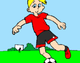 Disegno Giocare a calcio pitturato su Mattia