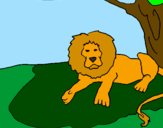 Disegno Il re leone pitturato su leone
