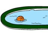 Disegno Palla in piscina pitturato su LHYIW607PKIGILUGLOYGJUGÑP