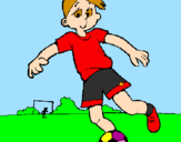 Disegno Giocare a calcio pitturato su lori