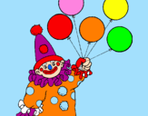 Disegno Pagliaccio con palloncini  pitturato su MARTINA