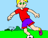 Disegno Giocare a calcio pitturato su robson