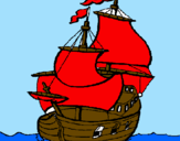 Disegno Barca  pitturato su niw